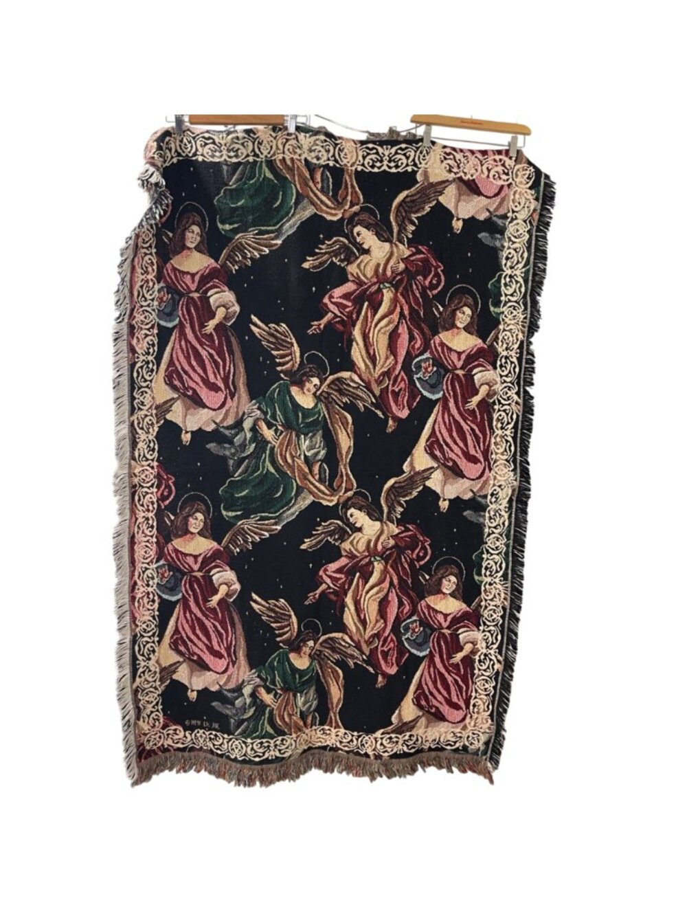 Goodwin Weavers Angelic Season Tapestry Throw Afghan Blanket 100% Cotton 46 x 67 - Picture 3 of 16